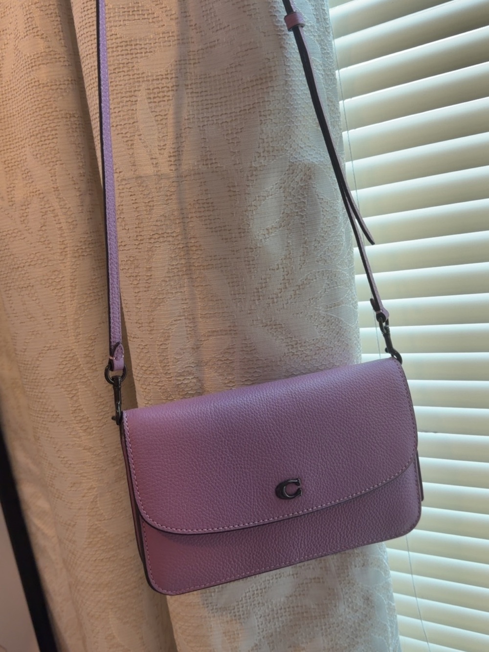 Coach Lavender Pebbled Leather Crossbody Bag